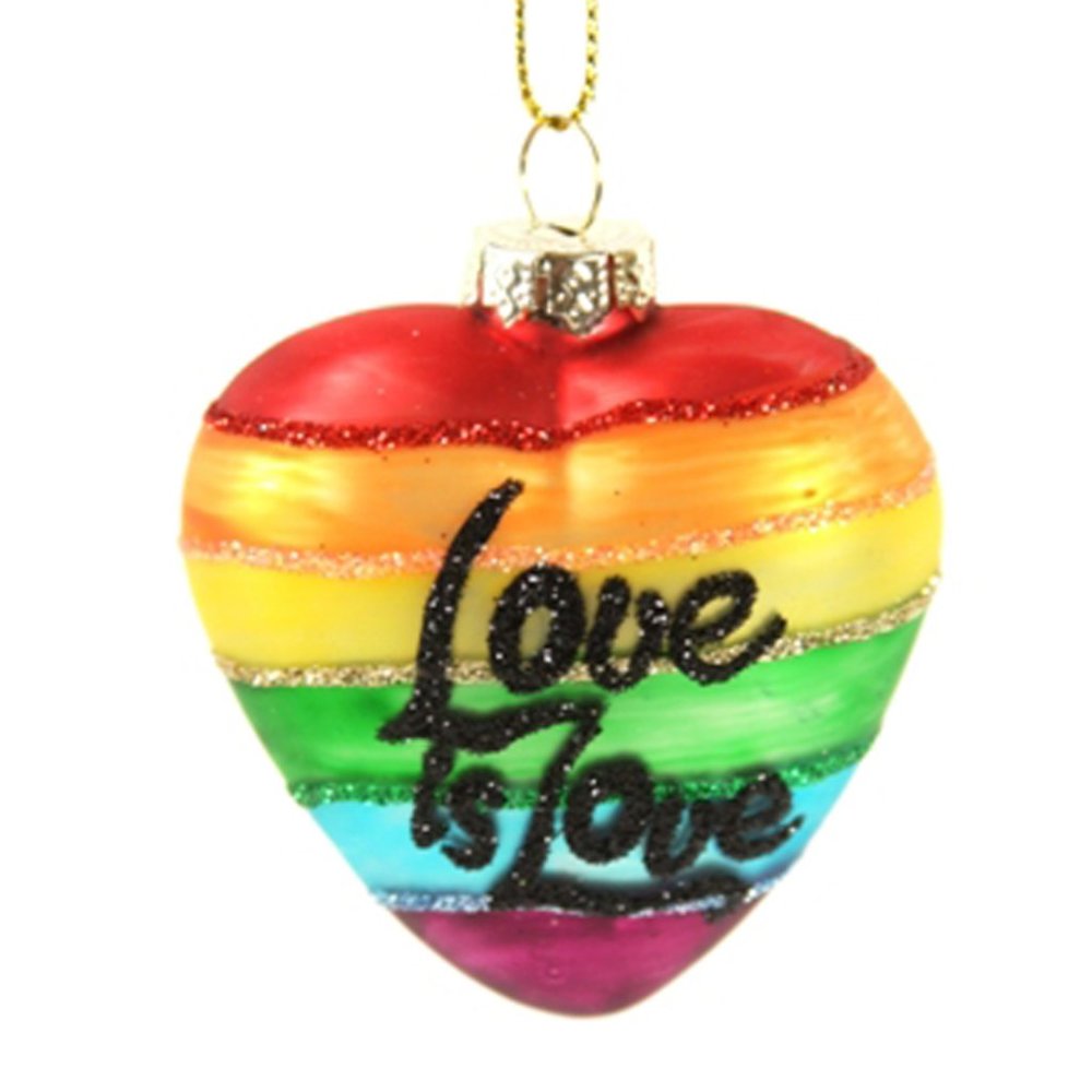 Love is Love Heart Pride Rainbow Ornament